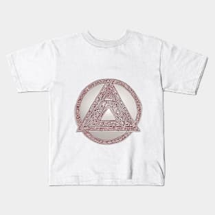 Mystical Geometric Triangle with Intricate Greek Key Pattern No. 917 Kids T-Shirt